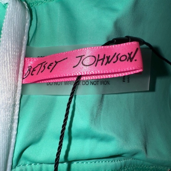 Betsy Johnson “Biscay” Green 1 Piece Ruffle Strap Eyelet Swimsuit - Picture 11 of 15